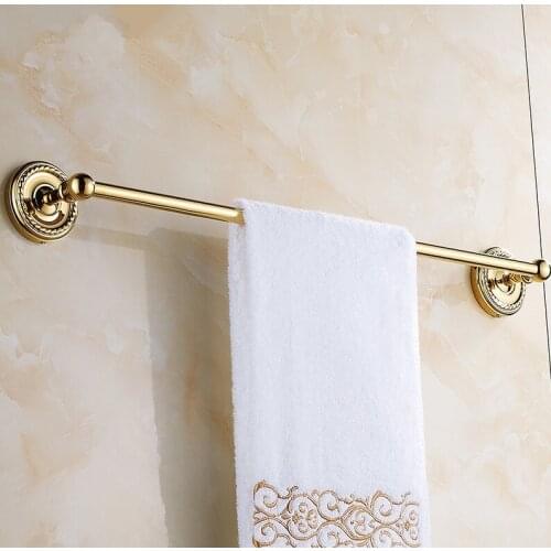 2016 Bathroom Accessories, Brass Material Luxury Gold Carving Flower Single Towel Bar&Towel Rack /Fashion Creative Design Style