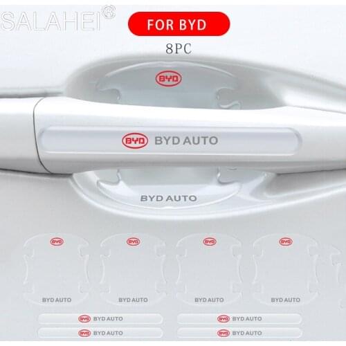 8PCS/Set Anti Scratch Car Door Handle & Wrist Of Door Protection Stickers Film For BYD F0 F3 F6 S6 L3 M6 G3 G5 Auto Accessories