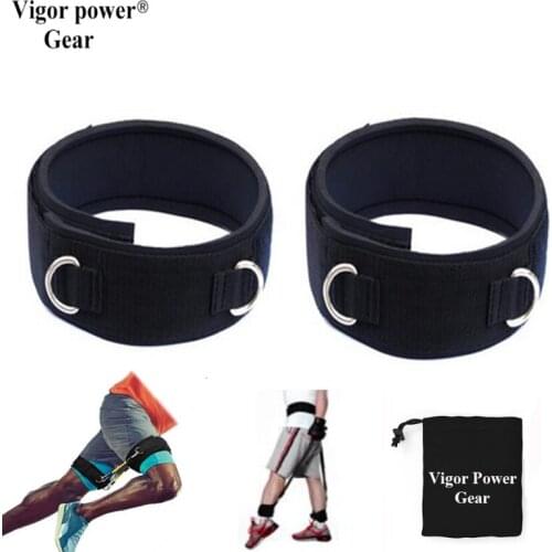 Free shipping Ankle Straps wrist straps with 2 D-Ring for Natural Latex CrossFit Fitness Resistance bands pull up rope