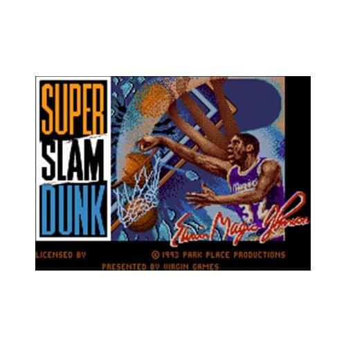 Magic Johnsons Super Slam Dunk NTSC Version 16 Bit 46 Pin Big Gray Game Card For USA Game Players