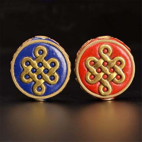 SEA MEW 2 PCS 22mm Nepal Metal Brass Auspicious Clouds Flat Beads 2.3mm Hole Beads For Jewelry Making