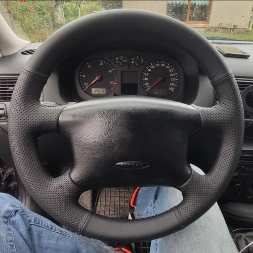 Custom Original Steering Wheel Cover For Volkswagen VW Golf 4 (IV) Passat B5 Skoda Octavia Leather Braid For Steering Wheel DIY