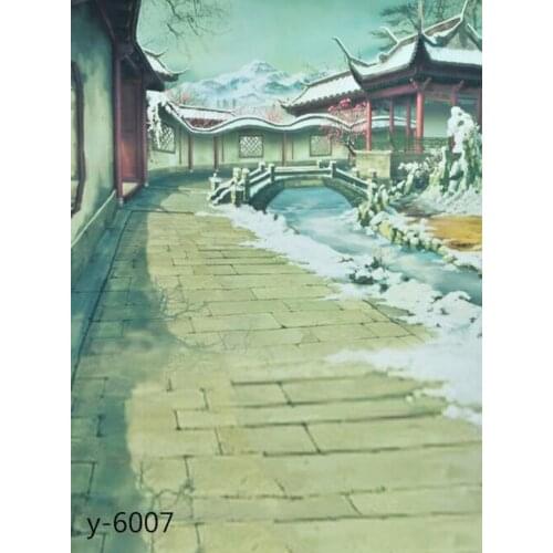 5x7ft Chinese Traditional Palace Building Snow Winter Photography Backdrops Photo Props Studio Background