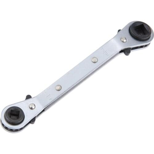 1Pc 4 Size Refrigeration Valve Ratchet Wrench Steel Offset Service Wrench 3/16" 1/4" 5/16" 3/8" Universal Repair Hand Tools