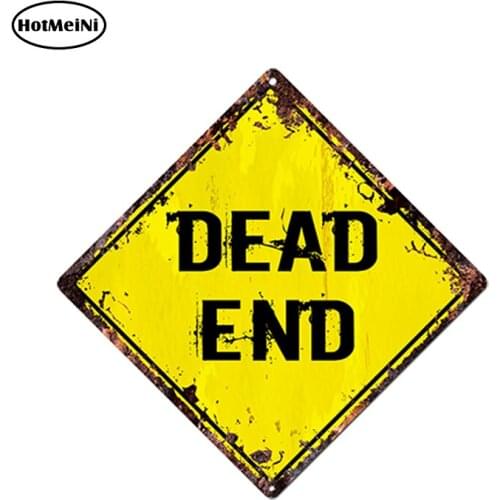 HotMeiNi Car Styling DEAD END Diamond Sign Rustic Chic Sign Bar Shop Car Sticker Decor Waterproof Windows Accessories 13cmx13cm