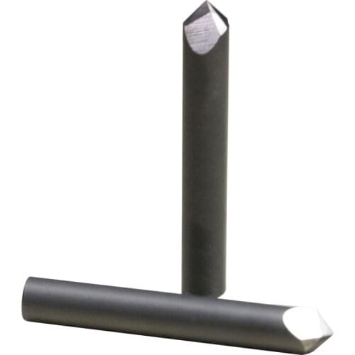 HUHAO CNC Stone Material Carving Cutting Diamond Cutting Tool Rectangular Lettering Knife 120Deg 0.5mm Tip 45mm Length