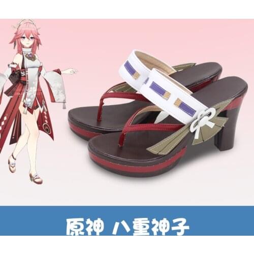 Game Genshin Impact Yae Miko Cosplay Shoes Halloween Carnival Fancy Party Cosplay Props Accessories Anime Replica Shows