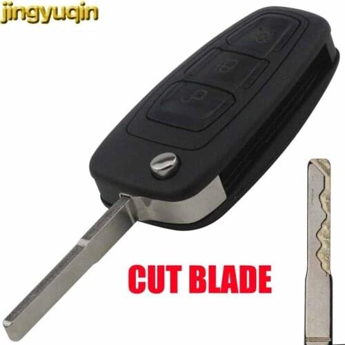 Jingyuqin Cut Blade Brand New Remote Car Key Blank 3 Buttons For FORD after 2012 New Focus