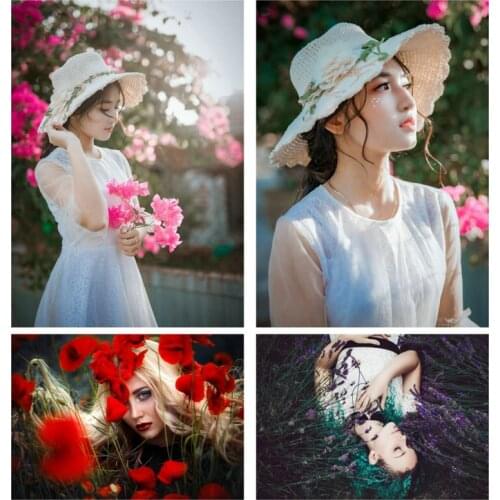 250GSM Paper Card Forest Fairy Spirit Costume Eyeshadows Makeup Sexy Beautiful Woman Lip Flower Petaled Sunhat Dress DIY Painted