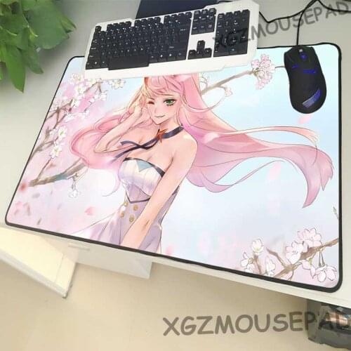 XGZ Large Size Mouse Pad Black Lock Side Pure Girl Anime Laptop PC Table Mat Pure Cute Sister Cartoon Printing Rubber Non-slip