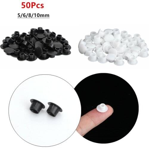 50pcs Screw Caps Covers Flush Type Plastic Hole Plugs Button Tops for Chair Cabinet Cupboard Shelf Fasteners Nuts Screw Caps