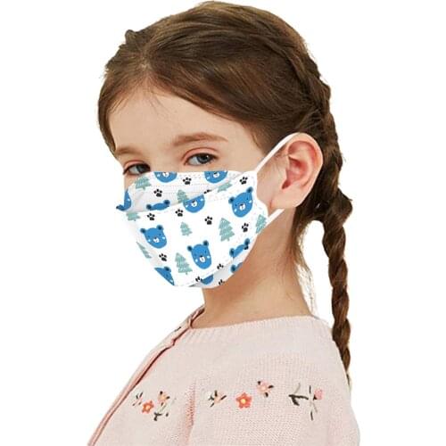 Child Kids Disposable Face Masks 4 Layer Cartoon Disposable antidust Cotton Mouth Mask Christmas Party Half Face Masks Halloween