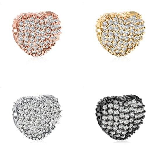 Cubic Zircon Heart Copper Miniature Inlaid Fit Diy Jewelry Bracelet Necklace Connector Jewelry Making Micro Pave CZ Connector
