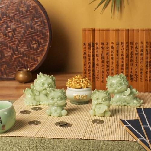 Cute Lucky Brave Troops Pixiu Model Resin Craft Miniature Figurine Car Decoration Accessories Home Decor