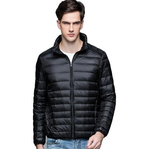 Men Stand Collar Outerwear Coat New Autumn Winter Man Duck Down Jacket Ultra Light Thin Plus Size Spring Jackets
