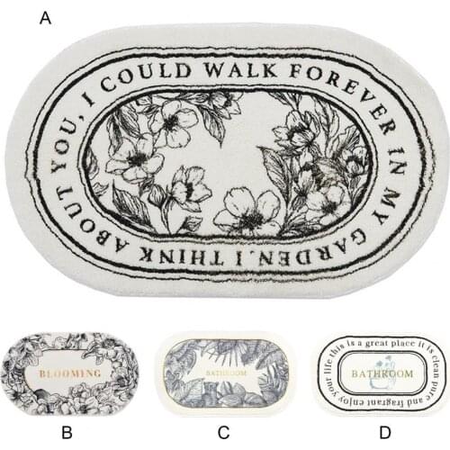 Floor Rugs Non-skid Easy to Wash 4 Styles Highly Absorbent Doormat Home Non-skid Door Carpet Beautiful Pattern Practical Mat