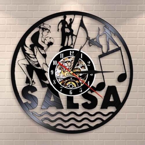 Dancing Couple Vinyl Record Wall Clock Latin Dance Salsa Dance Wall Art Wall Clock Latin Ballroom Dance Studio Clock Dancer Gift