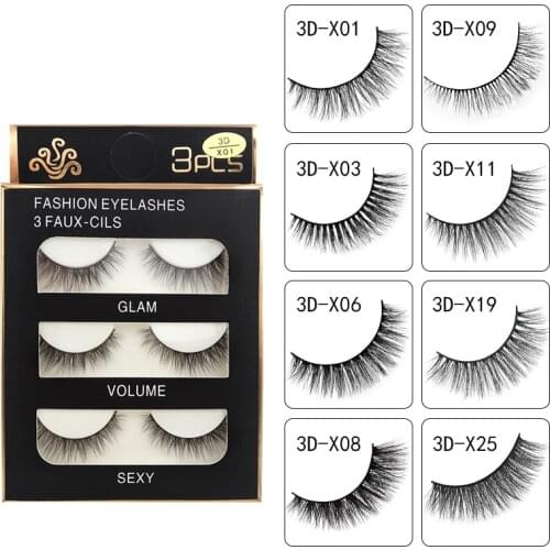 New 3 pairs false eyelashes make up lash natural mink eyelashes handmade dramatic eye lashes for makeup maquiagem mink cilios