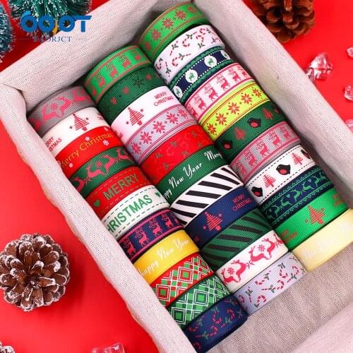 5/8"(16mm)10Yards Christmas Snowflake Series Cartoon Grosgrain Ribbons,Bow Cap Accessories Party Gift Wrap DIY Handmade 201028-3