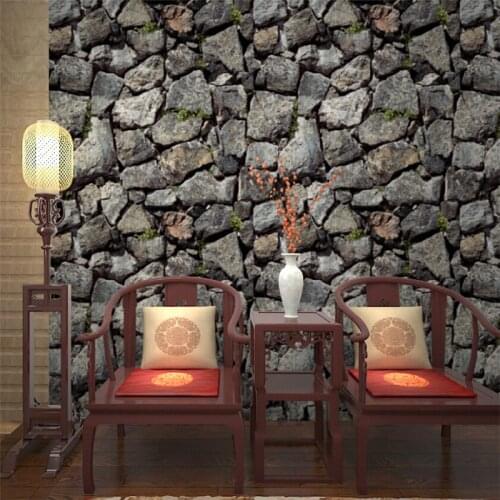 Wellyu papel de parede thickening imitation rock wallpaper stone wall Chinese living room restaurant TV background wallpaper