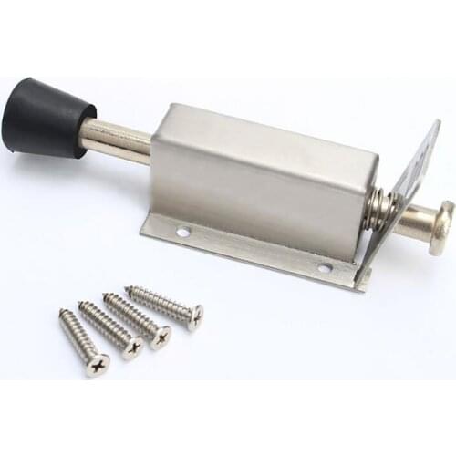 Kickdown Door Stopper Stainless Steel Spring Loaded Foot Pedal Door Stops Holder Heavy Duty Door Locks Holder 140mm Length