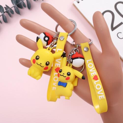 Pokemon Pikachu Backpack Pendant Cartoon Cute Soft Rubber Doll Key Chain Pendant Small Gifts Car Pendant Small Surprise
