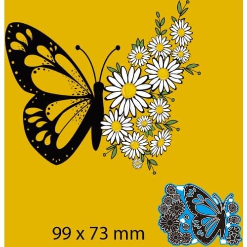Cutting Dies Butterflies and Small Daisies New Metal DIY Album Paper Craft Embossing Stencil Greeting Card Decoration 99*73mm