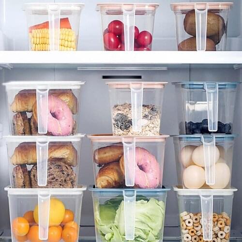 Transparent Kitchen Storage Box Sealed Jar Grains Storage Kitchen Organizer Food Container Refrigerator Food Boxes container