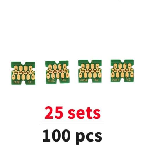 Ink Tank Chips For Epson F6000 F7000 T7411-T7414 Ink Cartridge One Time Chip F6070 F6200 F6270 F7070 F7100 F7170 F7200 F7270