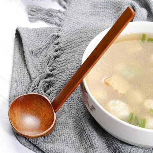 Cooking Wooden Spoon Ramen Rice Soup Spoon Environmentally Friendly Long Handle Convenient Kitchen Accessories Home Gadget Tool