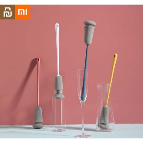 Xiaomi Goblet Long Handle Cleaning Brush Water Cup Milk Bottle Cup Mouth Cleaning Cloth Kitchen Decontamination Sponge Brush Mi