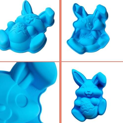 Silicone Bunny Egg Easter Mold DIY Reusable Cake Baking Mold for Chocolate Ice Cube