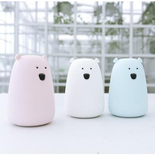 LED Night Light Silicone Touch Sensor 7 Colors Light Cute Bear Night Table Lamp Light for Room Kid Bedroom Home Light Decoration