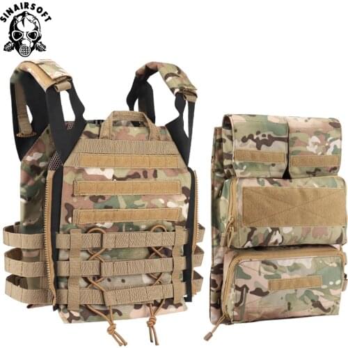 Tactical Zip-on Panel Zipper-on Pouch Hunting Bag Airsoft Molle Plate Carrier For AVS JPC 2.0 CPC Emerson Vest EM7400