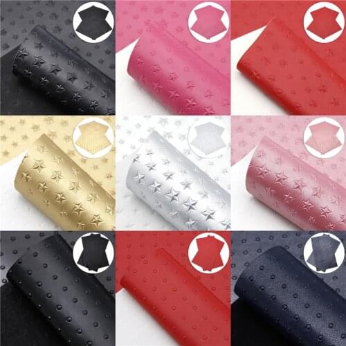 Star Dot Embossed Faux Leather Sheets Bump Texture Synthetic Leather Fabric 20x33cm for DIY Earrings Hair Bows Garments