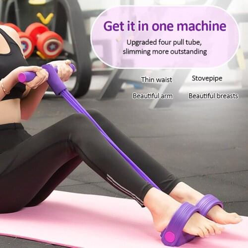 Resistance Bands Weight Loss fitness Equipment 4 tube Tension Trainer Sports Foot Expander Chest Pull Leg Latex Rope Gymnastics
