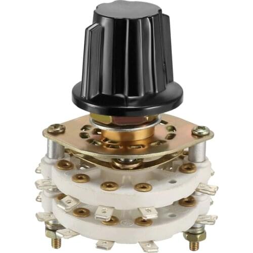 UXCELL 1/2/3/4 Pole 3/4/5/8 Position 1/2 Deck Band Channel Rotary Switch Selector with Knob Used on Radio TV Industrial Machine