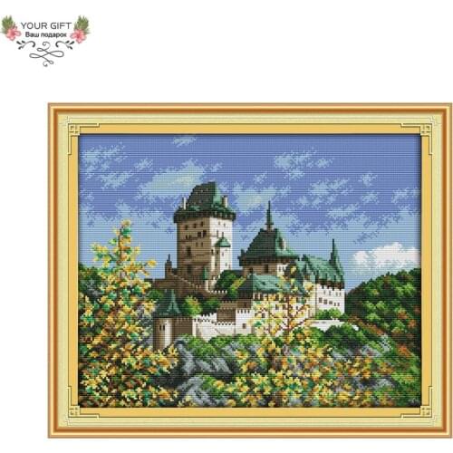 Your Gift F427 14CT 11CT Counted and Stamped Home Decor The Beautiful Scenery Of Poland Needlework Embroidery Cross Stitch kits