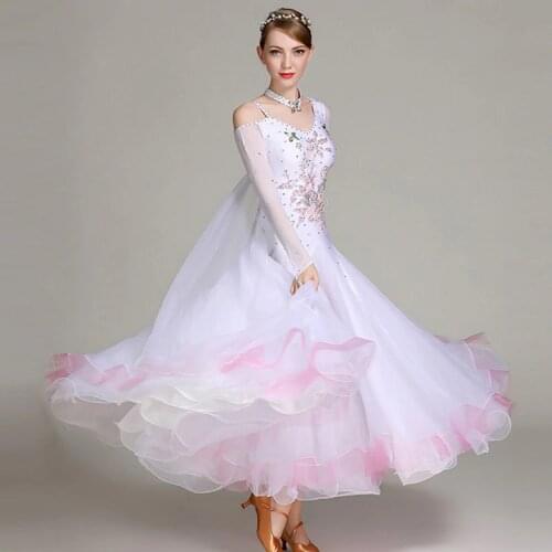 White ballroom dance competition dress fringe dance wear ballroom waltz dress rumba costumes ballroom dancing dress foxtrot
