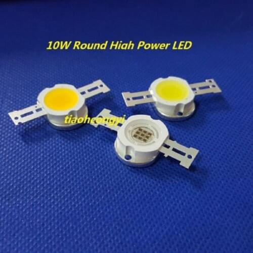 10W Round High Power LED Cold White Warm White Blue Green Ultra Violet UV 395nm 1pcs