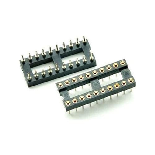 10PCS 20 Pin Round DIP IC Socket Adapter 20Pin Pitch 2.54mm Connector
