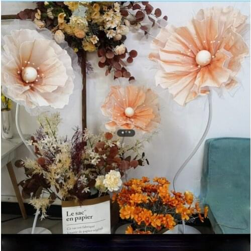 3PCS Outdoor Wedding Backdrops Window Shop Display Artificial Silk Foam Flowers Plinth Stage Shooting Props Layout Decoration