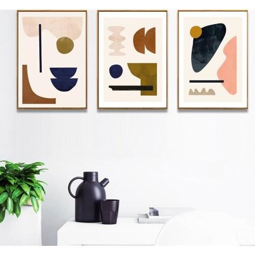 Abstract Geometric Graphic Canvas Painting Scandinavia Styles Wall Art Picture Posters Prints for Living Room Home Decor Unframe