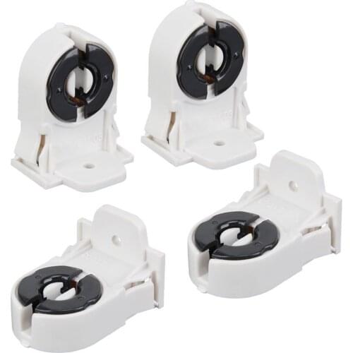 AC 250V T8 G13 Base LED Aquarium Lamp Holder Socket Adapter Snap-In Or Slide-On Fitting White Pack of 4