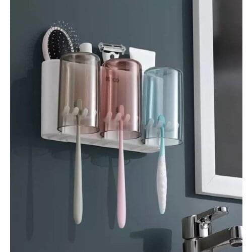Bathroom Accessories Wall Mounted Toothpaste Squeezer Toothbrush Wash Cup Holder Toothbrush Tooth Paste Tube Squeezer Extruder
