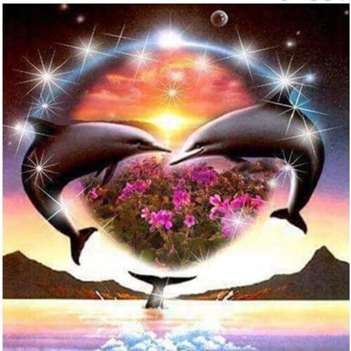 5d full diamond embroidery painting dolphin animal mosaic tapestry painting by number diamond dotz wall art decor special gifts