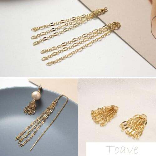 Baxter flashing chain tassel copper plated 18K real gold ear arteth material accessories