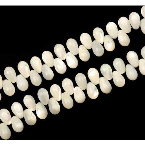 7x11mm Cross Hole Water Drop White Natural Mother Of Pearl Shell Beads,Loose Spacer Beads,Stone Beads,Diy Accessories