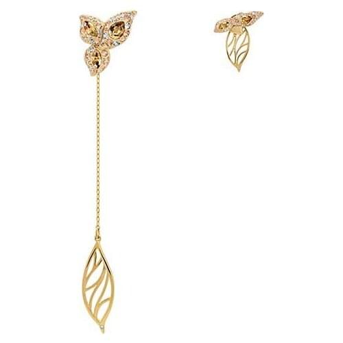 Elegant Petals Hanging Earrings Female Hollow Leaf Earrings SWA 1:1