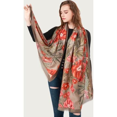 Elegant Floral Women Hijab Scarf Soft Flower Pattern Head Scarf Smooth Cotton Large Shawl Stole NEW [6809]